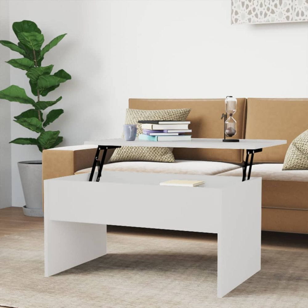 Petromila vidaXL Konferenčný stolík lesklý biely 80x50,5x41,5cm spracované drevo